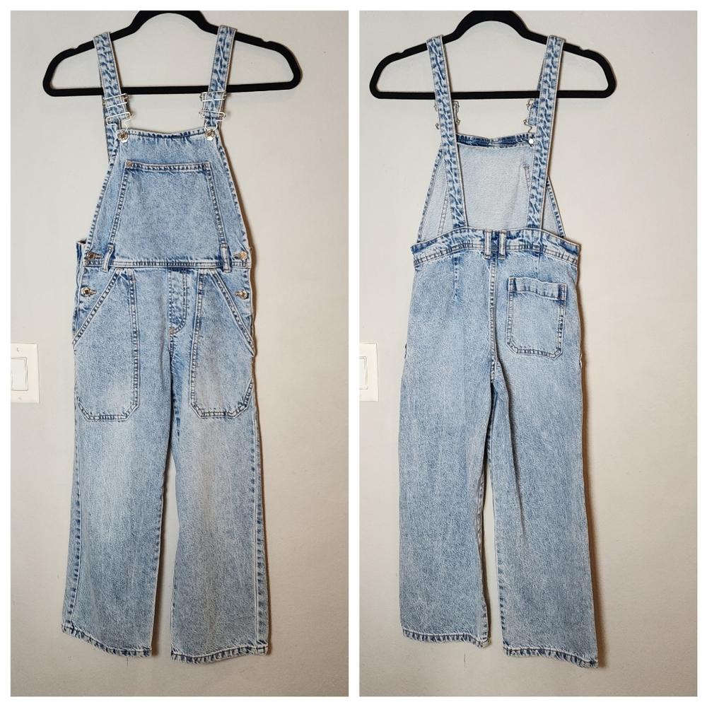 Zara Kids Denim Overalls‎ Straight Wideleg Kids Size 10